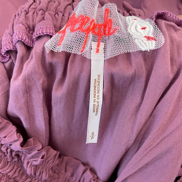 FREE PEOPLE - Bali Moon Gleam Embellished Off The Shoulder Dress in Mauve Orchid - Picture 7 of 14